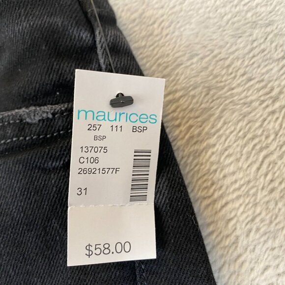 NWT Silver Jeans Co Shorts W31 Beau Girlfriend Fit Mid Rise Denim Black Casual - Picture 3 of 5